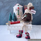 Whimsical Christmas Moose Gnome with Dangly Legs and 'Merry Moosemas' Sign - Festive Holiday Decoration