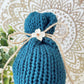 Handmade Knit Teal Fall Gnome: Perfect Addition to Your Autumn Tiered Tray Display