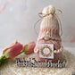 Spring gnome, Tiered tray decor, Tulip gnome, Swedish tomte, Gift idea, Knit gnome, Spring decor, Made to order