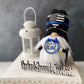 Police officer gnome, First responder gnome, Tiered tray decor, Thin blue line decor, Hero gnome, Gift idea, Knit gnome