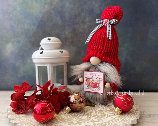 Candy cane gnome, Christmas gnome, Tiered tray decor, Farmhouse theme, Peppermint gnome, Holiday decor,