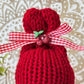 Whimsical Knit Cherry Gnome with Sign - Tiered Tray Decor for Summer and Kitchen