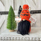 Spooky and Cozy: Jack O' Lantern Knit Halloween Gnome for Tiered Trays