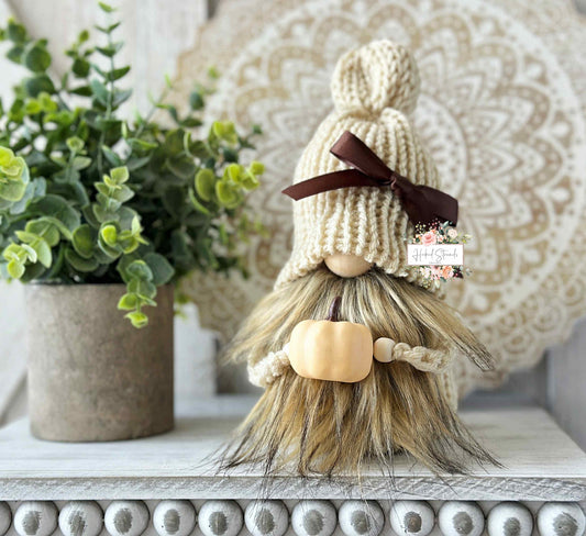 Adorable Autumn Knit Gnome - Perfect Fall Decor for Tiered Trays and Harvest Displays